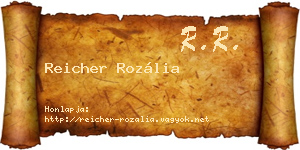 Reicher Rozália névjegykártya
